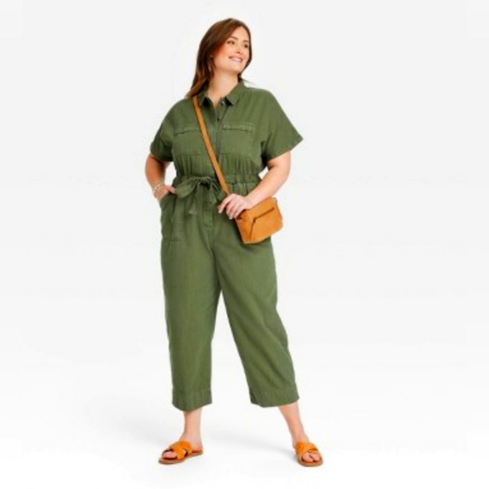 Universal thread olive green jumpsuit 16